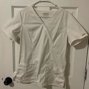 Authentic Cherokee workwear core stretch White scrub top M